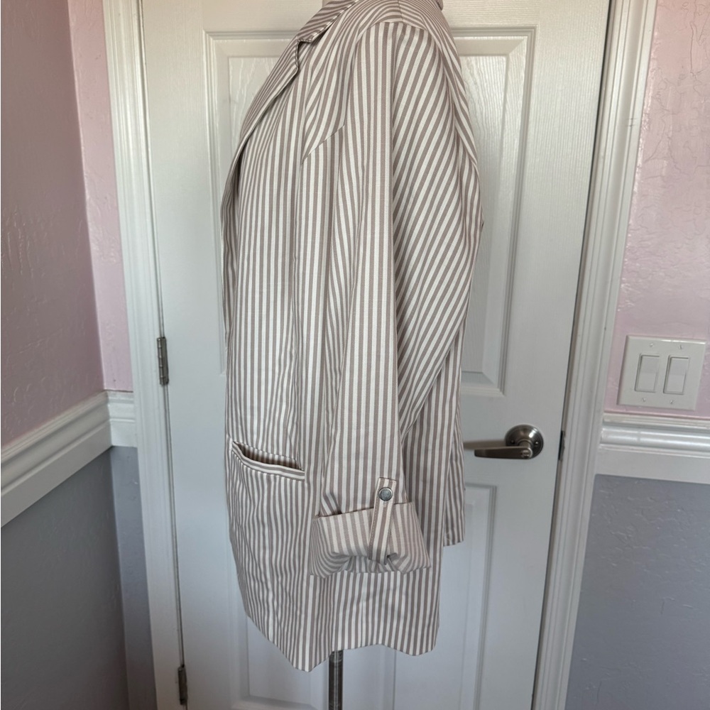Evri Striped Women's Blazer Open Dressy Blazer Jacket SZ 1X Office Casual Career - Picture 5 of 16
